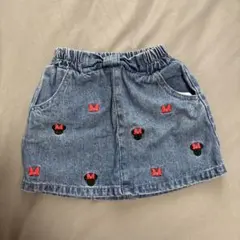 Disney ミニーマウス刺繍デニムスカート