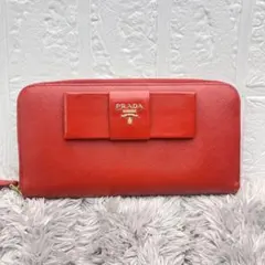 PRADA 長財布 バイカラー レッド オレンジ - メルカリ
