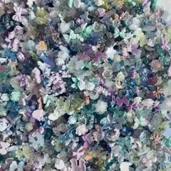 【100個】数十種類ネイルパーツ素材mix まとめ売り　デコパーツ　寒色系　3D