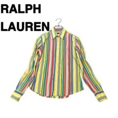 ラルフローレン　ストライプ長袖シャツ　マルチカラー　ポニーロゴ　サイズS