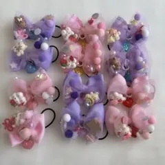 ハンドメイドヘアゴム　リボンヘアゴム　チュールリボン　まとめ売り