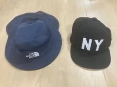 THE NORTH FACE ネイビー バケットハット　と黒キャップのセット
