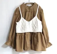 GLOBAL WORK キッズ シャツ×ニットベスト L(110〜120相当)