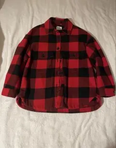 ZARA 赤黒チェック 長袖シャツ