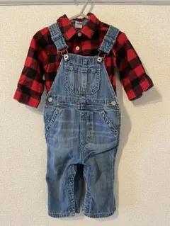 美品 Gap ギャップ ベビー デニム オーバーオール 6-12ヶ月 70cm