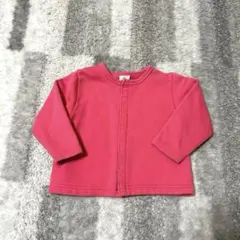 プチバトー　ピンクコットンカーディガン　12m 74m