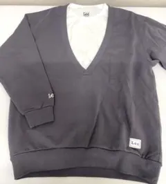 【Lee】リー　グレー Vネックトレーナー Mサイズ　長袖　着用２回