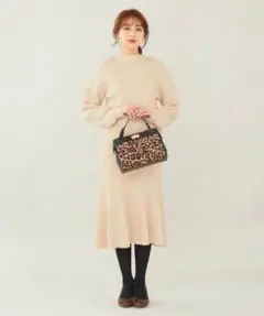 【美品】リブ編み　フレアスカート　anysis