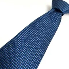 Burberry バーバリー　青黒 幾何学模様 ネクタイ　ホースロゴ