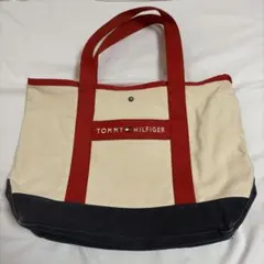 TOMMY HILFIGER トートバッグ ベージュ/ネイビー