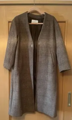 green label relaxing 34グレンチェックノーカラーコート