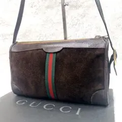 GUCCI オールドグッチ シェリーライン スエード ショルダーバッグ　訳あり