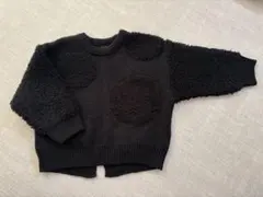キッズ ニット セーター ブラック ドット柄