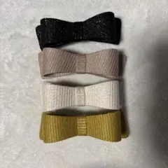 リボン型ヘアピン4個セット