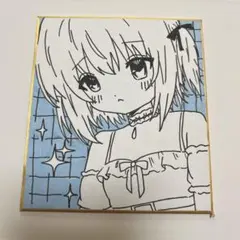 オリジナル 色紙 イラスト 手描き 女の子