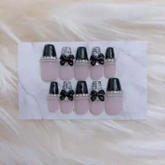 ネイルチップ 現品 ちゅるん 量産型 ワンホン スナ系 韓国 ツイード