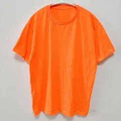 無地 クルーネック 半袖 Tシャツ M オレンジ コットン デイリーカジュアル