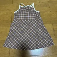 BeBe チェック柄 ノースリーブワンピース 120