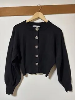 ノーカラーカーディガン