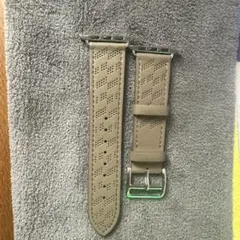 Apple Watch用オリーブグリーン・オレンジレザーバンドセット