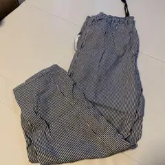 GU ストライプ ワイドパンツ