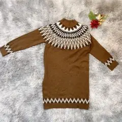 GU ジーユー（M）長袖 ニットワンピース ロング丈 タイト ハイネック 秋冬