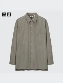 【希少】UNIQLO U ストライプシャツ XXL 56オリーブ