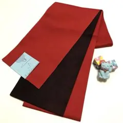 リバーシブル 浴衣帯、袴下帯、卒業式、半巾帯 赤／黒❣️日本製❣️