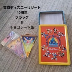 新品未使用☆東京ディズニーリゾート40周年 ドリームゴーラウンドフラッグ＋空き缶
