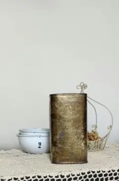 アンティークブラス水筒 真鍮製フラワーベース 1900年代初期 花器 置物 