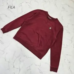 フィラ FILA ロゴワッペン スウェット トレーナー 裏起毛 L 赤のサムネイル