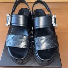 MACKINTOSH LONDONブラックレザーサンダル 24