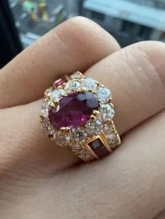 K18＞ カボション ルビーリング ダイヤ1.65ct 8.8g ＃11.5号 - メルカリ