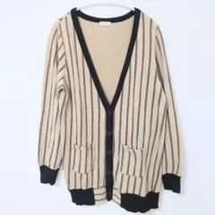 【早い者勝ち】NET・ONE カーディガン ストライプ ベージュ ブラック