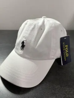 【新品タグ付】人気 ポロラルフローレン キャップ ホワイト　帽子　ラルフ