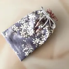 巾着袋/御朱印帳用/春の宴/薄紫/ハンドメイド