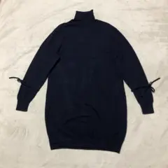 ユニクロ カシミヤ100% タートルネック 長袖ロングニットワンピース