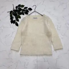 9039✾ナチュラルビューティーベーシック✾ニット【M】モヘヤ混/アイボリー