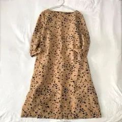 【アーバンリサーチ】ロングワンピース バック切替 総柄 裏地有 ポケット有 F