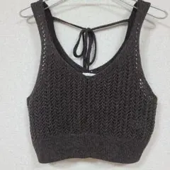 GU　ニットベスト 　ビスチェ　透かし編み