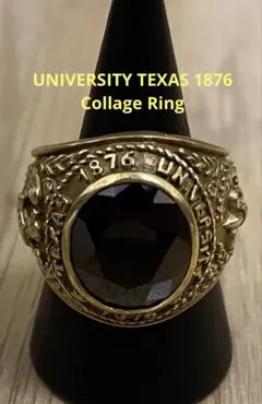 カレッジリング UNIVERSITY 1876 TEXAS 指輪 オニキス 金色のサムネイル