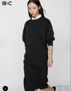 UNIQLO:C スムースコットンクルーネックセーター　L ブラック