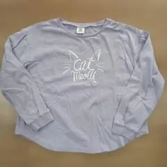 devirock 長袖カットソー 猫モチーフ ラベンダー 130