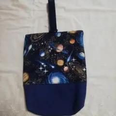 彩*虎様 ハンドメイド　上履き入れ　宇宙柄