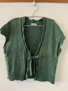 【Samansa Mos2】リボン付きニットベスト