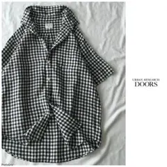 ◎アーバンリサーチ【洗える】麻100% ギンガムチェック 半袖 シャツ ブラウス