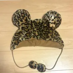 ディズニー　帽子　ファンキャップ　ヒョウ柄　ミニー