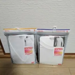 ユニクロ ヒートテック Vネック クルーネックT 九分袖 L 2枚セット