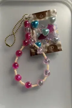 ハンドメイド ビーズストラップ シャカシャカ付き