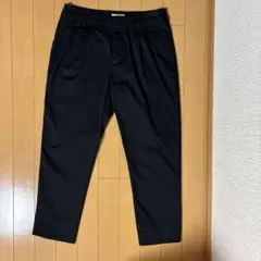 未使用アースミュージック&エコロジークロップドパンツLストレッチ綿ネイビーリボン